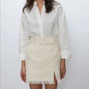 NWT BABATON Cream Pristina Tweed Skirt (Sz 8)